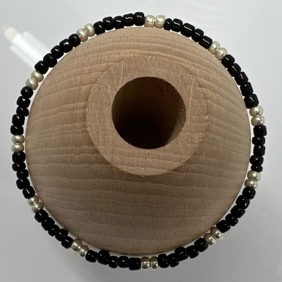 STRETCH Beaded Anklet Black & Silver - Picture 3 of 9